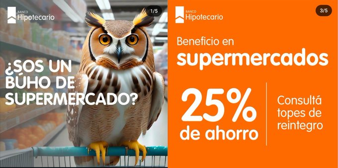 ahorrotwit's tweet photo. Hoy con @MODO_Arg y @VisaArgentina débito @BcoHipotecario 25% en #changomas #Makro #LaGallega #LaAnonima #LaAmistad #Diarco #CooperativaObrera #Toledo #Libertad, entre otros con tope $10.000 y si sos #BuhoOne #BuhoSueldo #BuhoEmprendedor o #BuhoJubilado el tope es de $30.000

Además en @JumboArg @discoargentina y @veasuper tope $15.000 para todos🛒🛒🛒

Ver los super
👇👇👇
https://t.co/gc46NyxqB8
