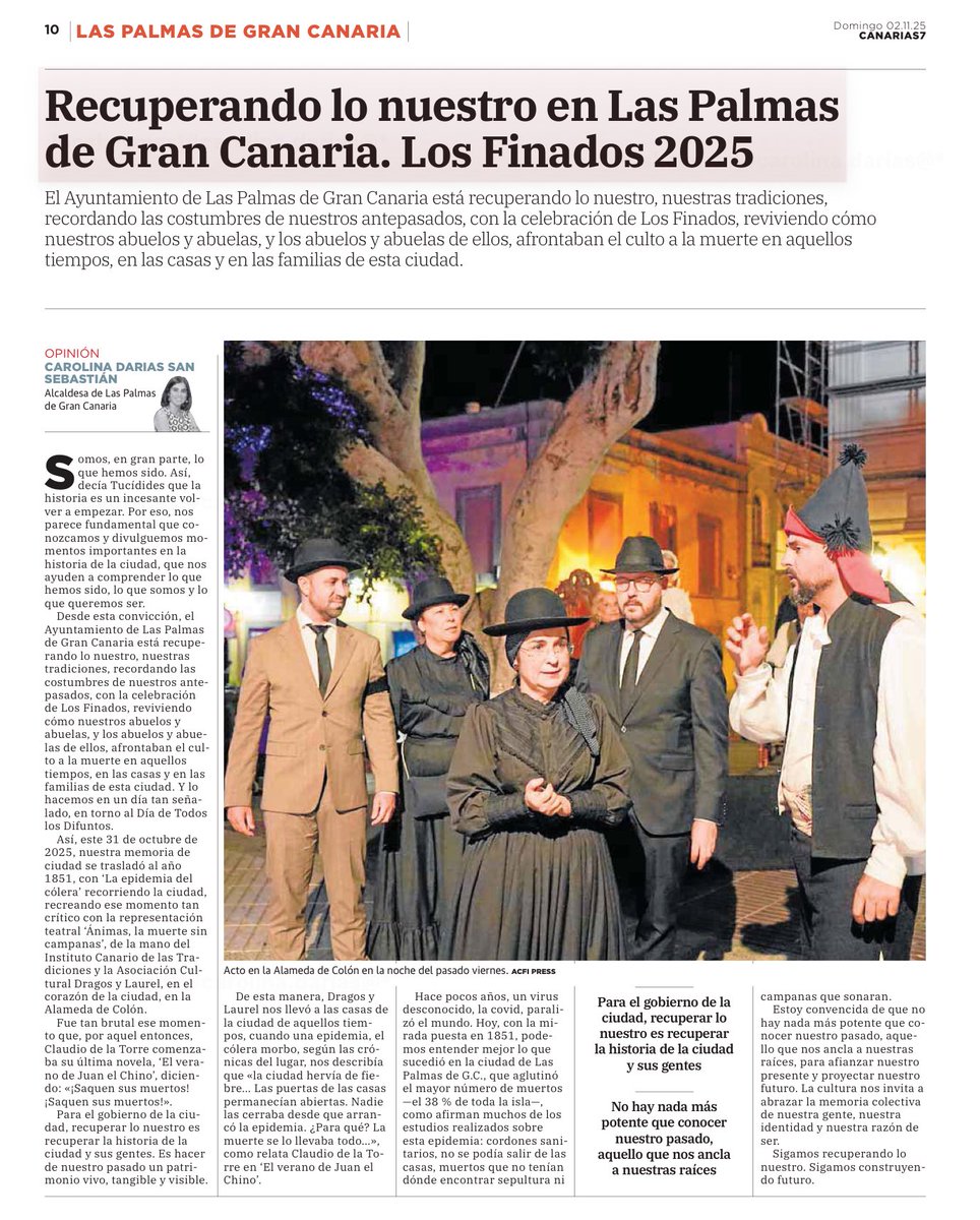🗞️Comparto artículo de opinión acerca de la importancia de recuperar nuestras tradiciones Canarias en el #DíadelosDifuntos 
#LosFinados 
<a href="/canarias7/">Canarias7</a>