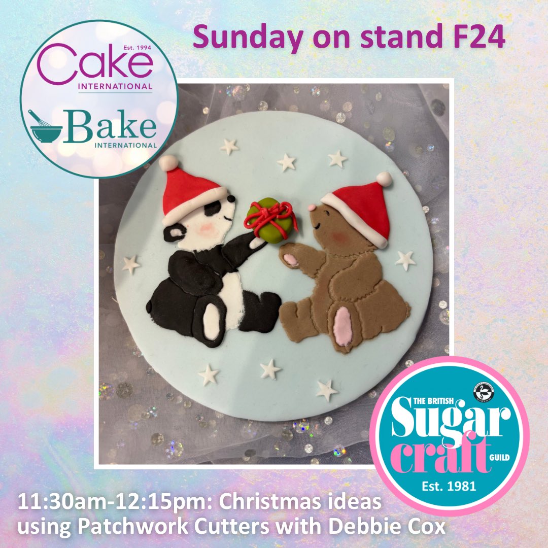 Our third demo of the day is underway on stand F24 at Cake International. Debbie Cox will be making various Christmas themed pieces. 

Thank you to Sharon Meredith for her Grinch demo and Judy Banks for her Christmas Bells. 

We’re definitely in the Christmas spirit now!