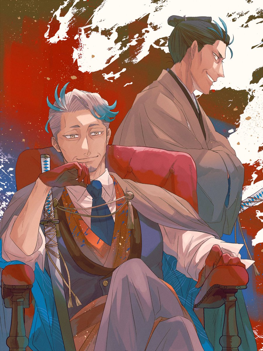「W勝海舟 #FGO」|小役人佐久間のイラスト