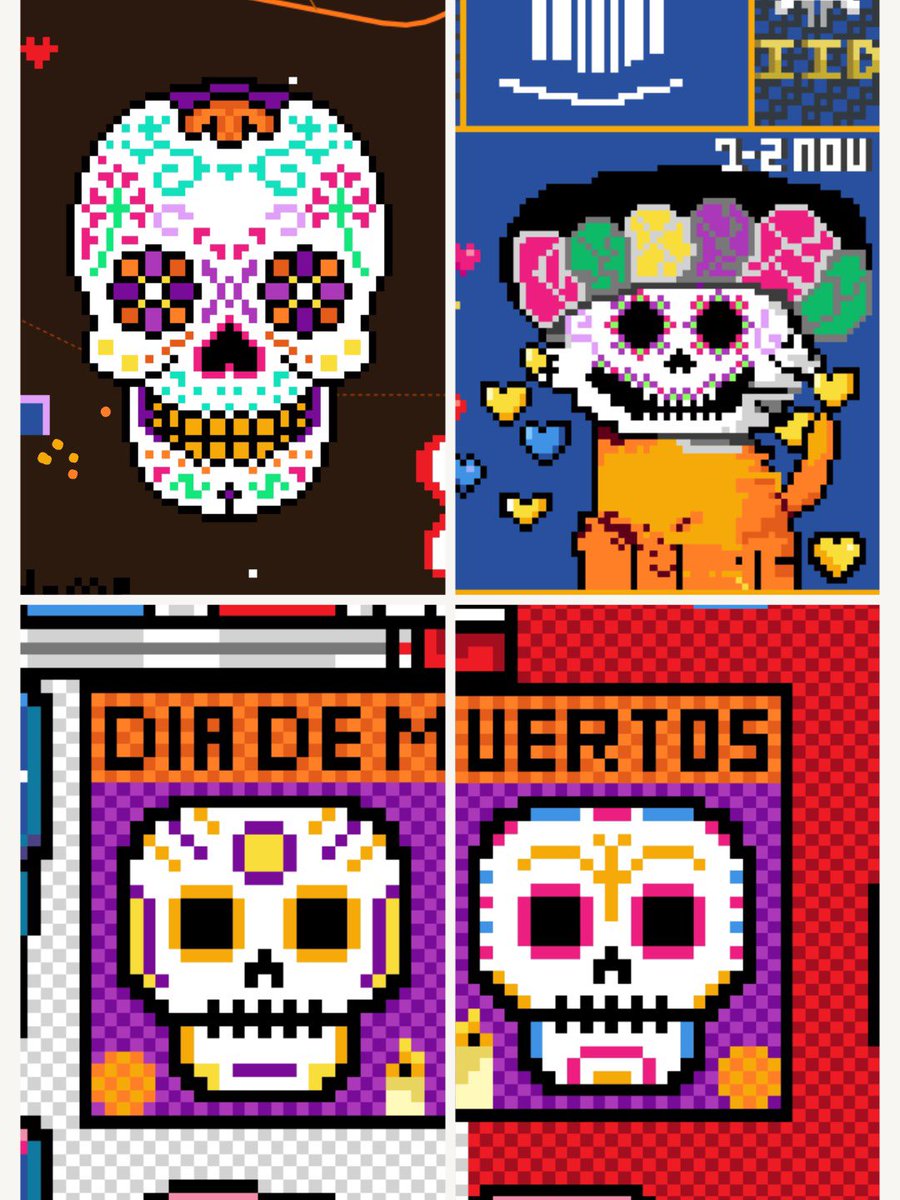 wplacelive's tweet image. Amazing artworks from Día de los Muertos. 💀🌹

#díadelosmuertos #wplace #pixels