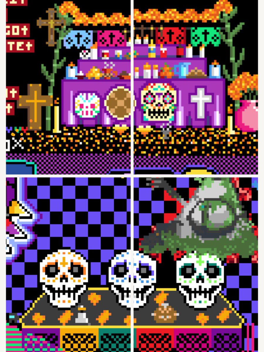 wplacelive's tweet image. Amazing artworks from Día de los Muertos. 💀🌹

#díadelosmuertos #wplace #pixels