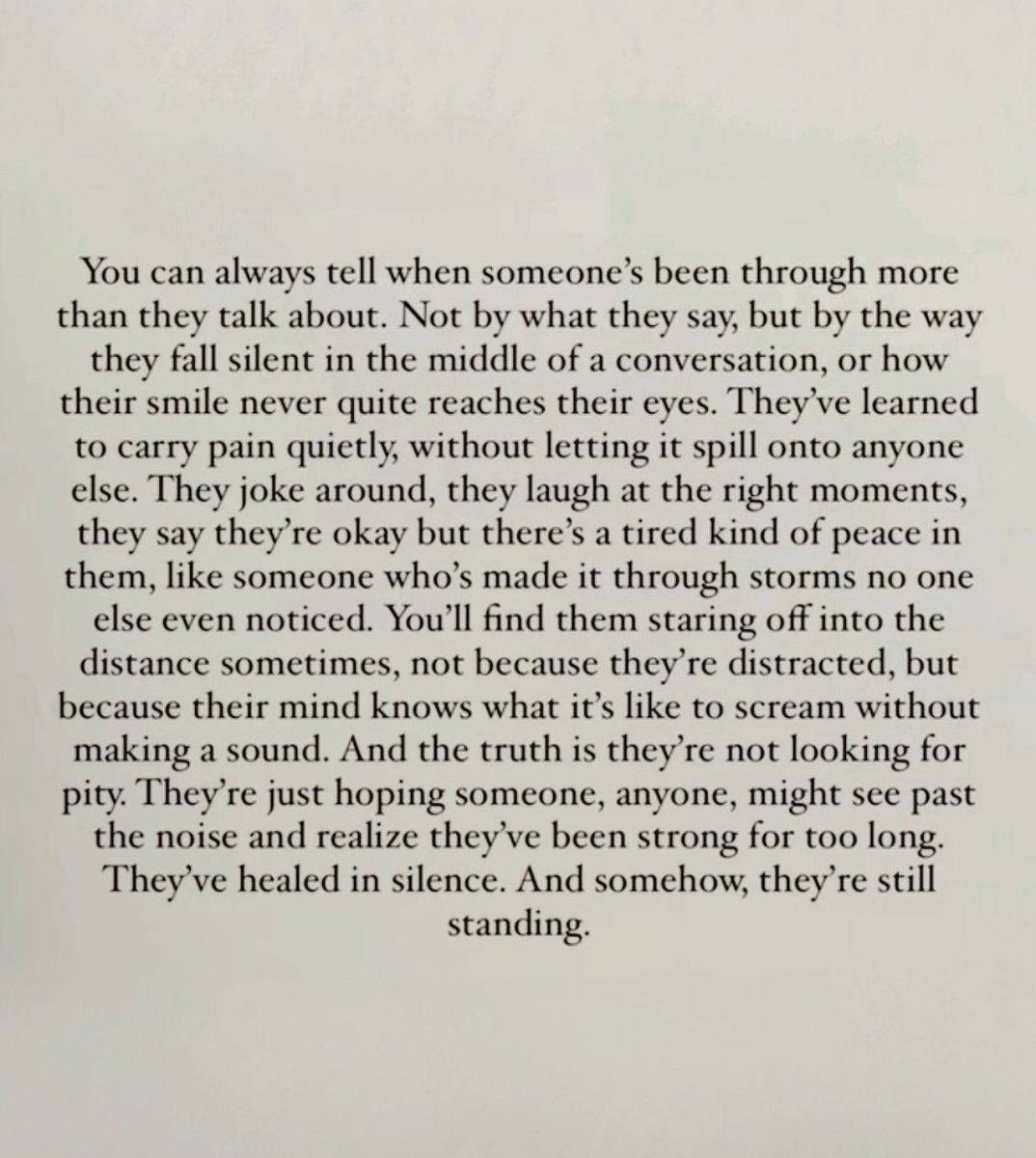 Liminal1988's tweet image. You can always tell when someone&apos;s been through more than they talk about.