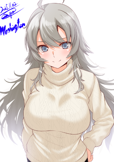 ワシントンにタートルネックセーター着て貰ったら若妻感出た気がする…
若妻艦…

#艦これ版深夜の真剣お絵描き60分一本勝負 
#艦これ版真剣お絵描き60分一本勝負_20251102 