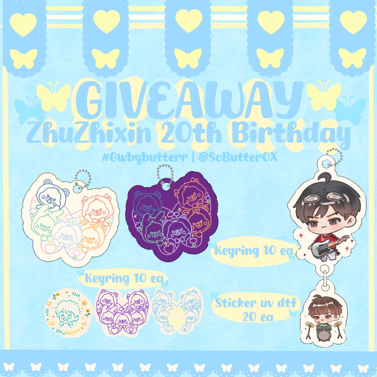 🧀✨giveaway #gwbybutterr🐱🐈‍⬛
ZhuZhixin 20th birthday🧁   

📍Location: One Fine Day Cafe [Siam Soi 6]  
⏰Time: 13.00+ | 🗓️Date: 15 November 2025

#GiveawayZhuZhixinday #ZhuZhixin #朱志鑫 #จูจื้อซิน #TOP登陆少年 #TransfOrmProject