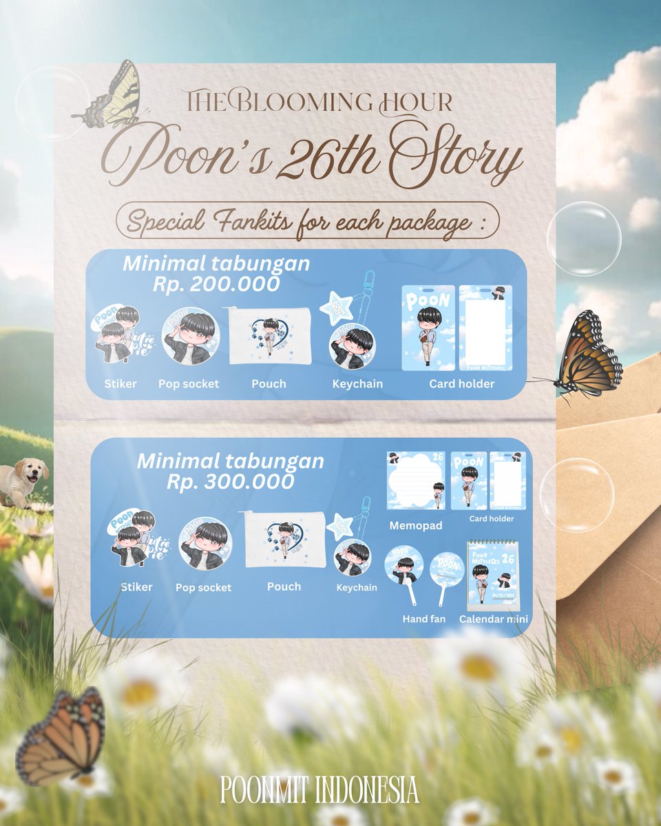 Poonmit_id's tweet image. Bagi yang mau join project ini, projectnya masih sama ya yaitu project “Nabung Bareng Poonmit Indonesia”

Project akan kami buka sampai 30/11/25. Bagi yang ingin ikut nabung / berdonasi, dengan min Rp. 200.000 kalian bisa dapetin fankit2 lucu ini💖

#Poon26thBirthdayProjects