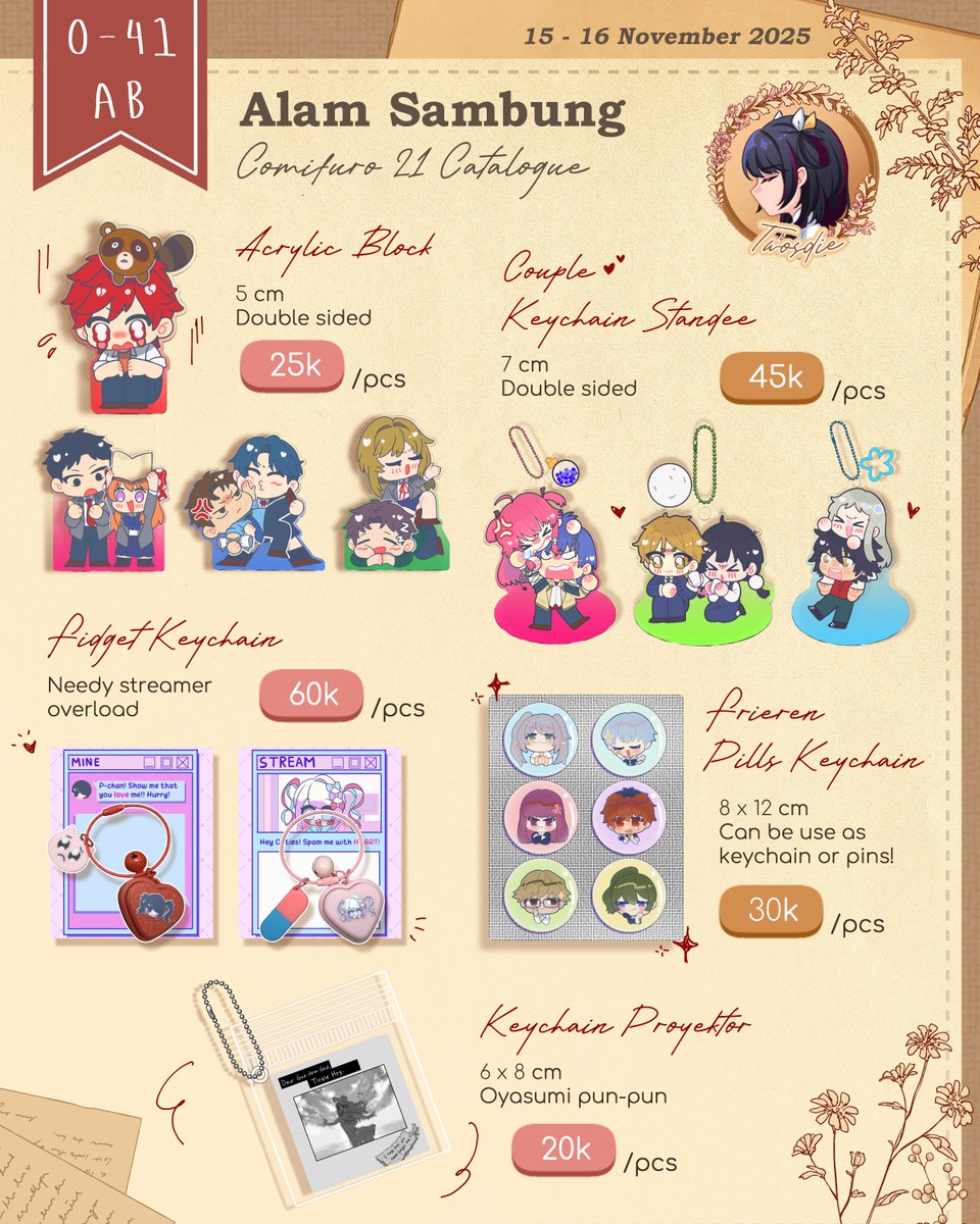 twosdie's tweet photo. [♥️&amp;🔁are appreciated!]

⋆.˚𓂃 I will be back at #CF21 #comifuro21
Here's my #cf21catalogue #Comifuro21Catalogue

📍Alam Sambung, O-41AB
🗓️15-16 Nov 2025 (Both Days)
🌟Uma Musume, Vocaloid, Frieren, NSO, Nozaki, Anohana, Oyasumi Punpun, Death Note, Angel Beats, Tamako Market, OC https://t.co/PhQQIxjMSs