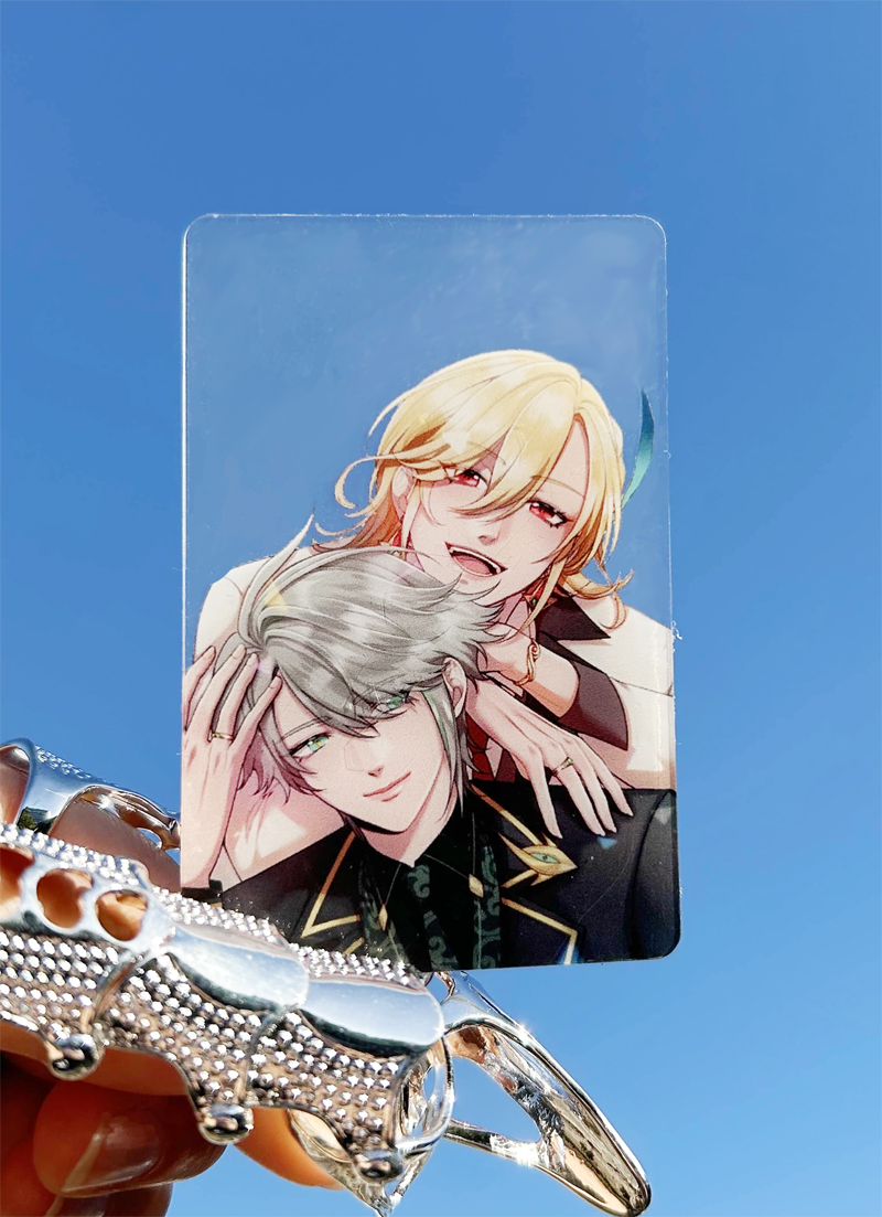wolfish69's tweet photo. The clear card and a better look at the paper goods + standee (A). Thank you @HaikavehWedding ! https://t.co/x0JHOmcZqG