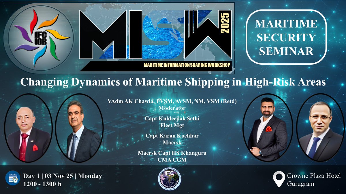 🚢⚓ Shipping Industry Panel Discussion @ #MISW 2025.

“Resilient shipping is central to resilient seas.”   

A high-level Shipping Industry Panel Discussion at #MISW2025 will bring together experts from <a href="/Maersk/">Maersk</a>, <a href="/cmacgm/">CMA CGM Group</a> and Fleet Management Ltd to deliberate on “Changing