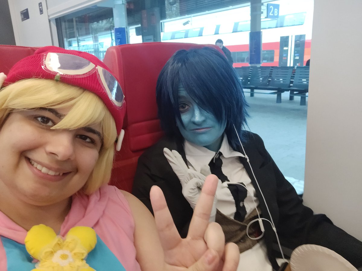 Amitie Puyo Puyo on her way to convention with Kris Deltarune