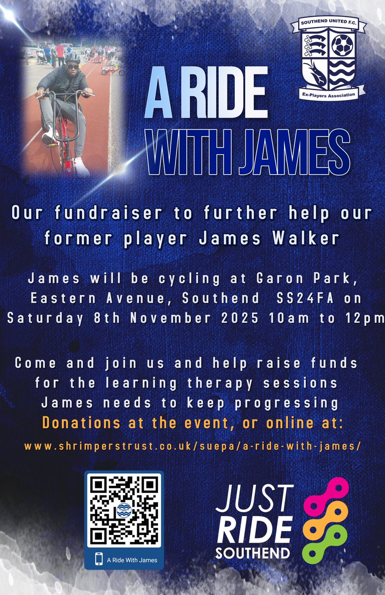 A reminder that if you would like to join James in our fundraiser for him (either bring your bike, hire one there, or just come along to support) then the revised date (with a better weather forecast!) is this coming Saturday 8 Nov 10 am at Garon Park.We hope to see you there💙