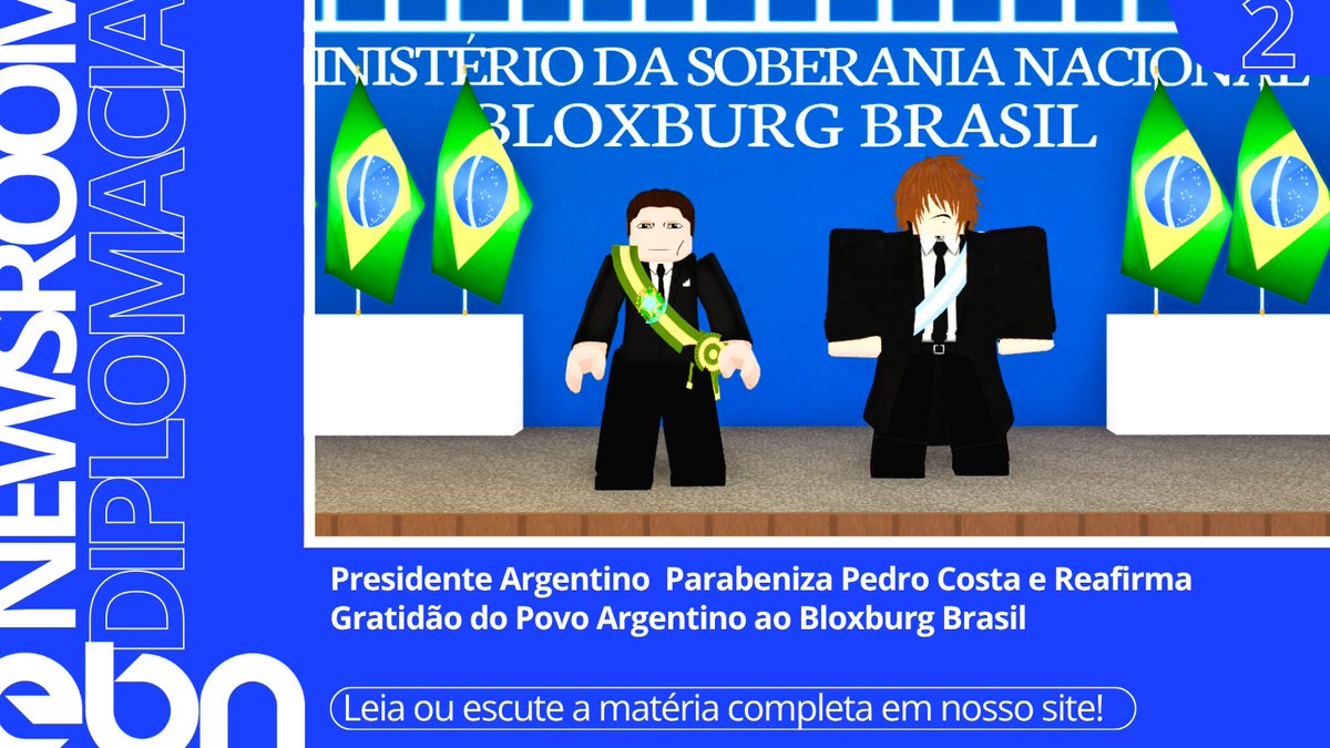 BloxEBN's tweet photo. 📰 Argentina President congratulates Pedro Costa and reaffirms the Argentine people's gratitude to Bloxburg Brasil. 

ℹ️ Translate the news article with our built-in translator!

https://t.co/nolVv7v97f https://t.co/OCmWrc9Bj0