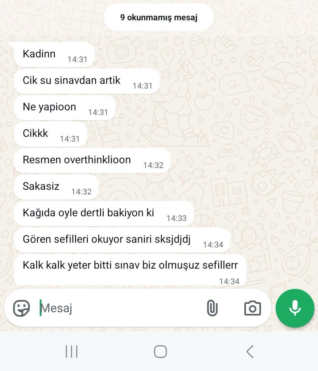 9 okunmamış mesaj :")