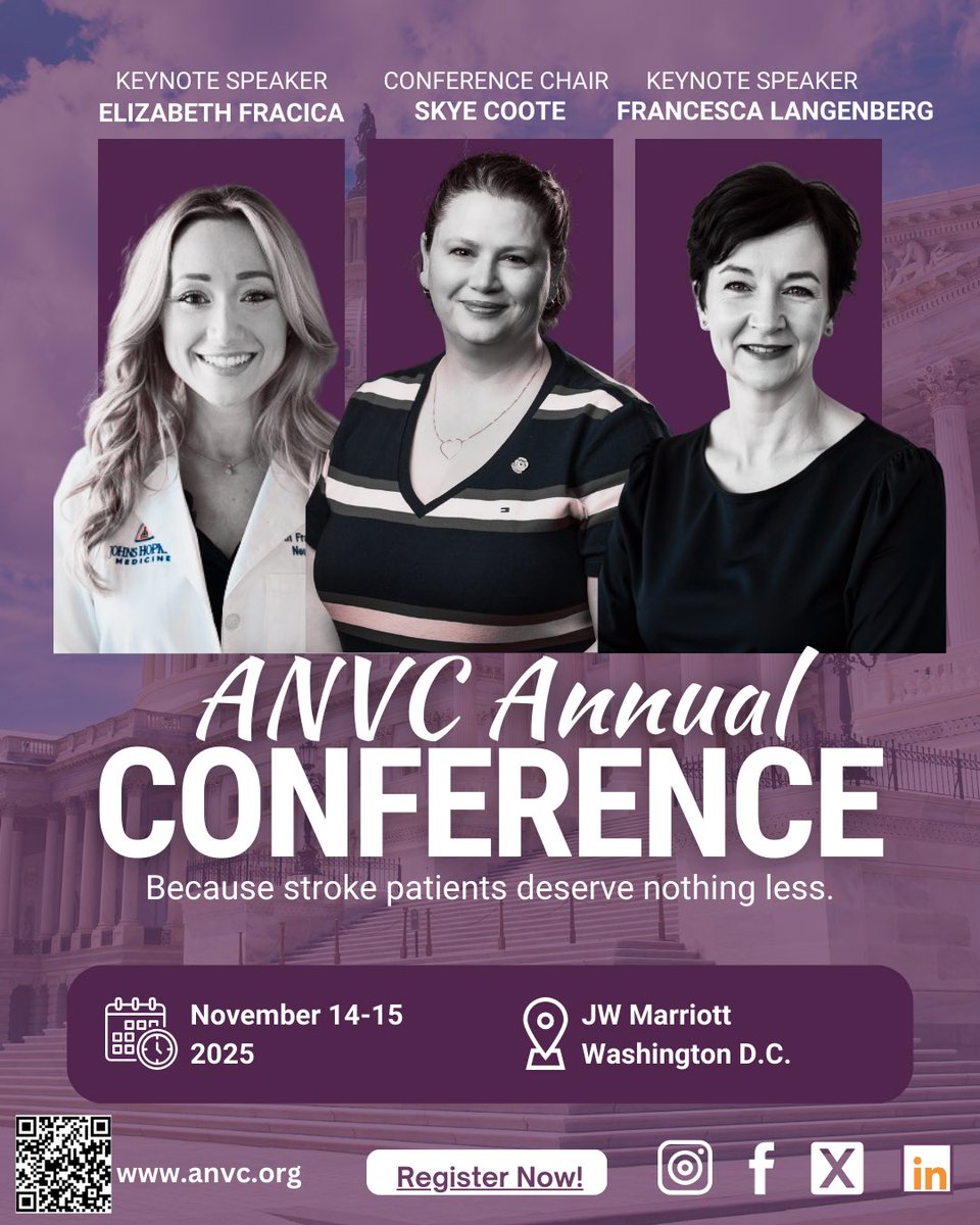 We are counting down to #ANVC25! anvc.org/i4a/pages/inde… #stroke #becausestrokepatientsdeservenothingless #strokecare <a href="/ANVC__/">Association of Neurovascular Clinicians</a>