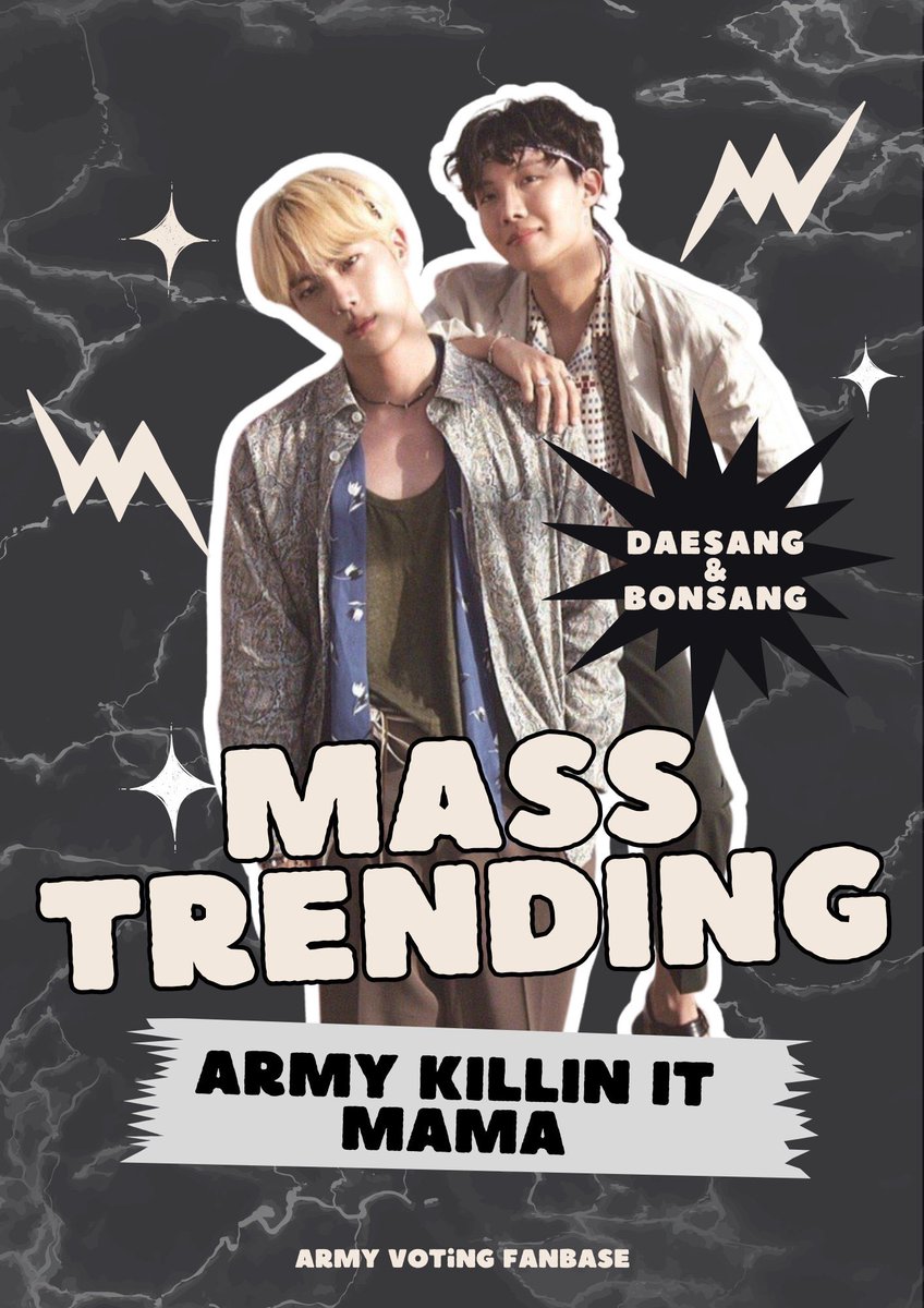 01Btsxarmy's tweet photo. ✨ MASS TRENDING STARTS NOW

We need more numbers of ARMYs to join our fight for MAMA Fans' Choice! 

Use the keyword in all your tweets to encourage more ARMY!

Keyword: 
🔑 ARMY KILLIN IT MAMA https://t.co/cPaHXYggCJ