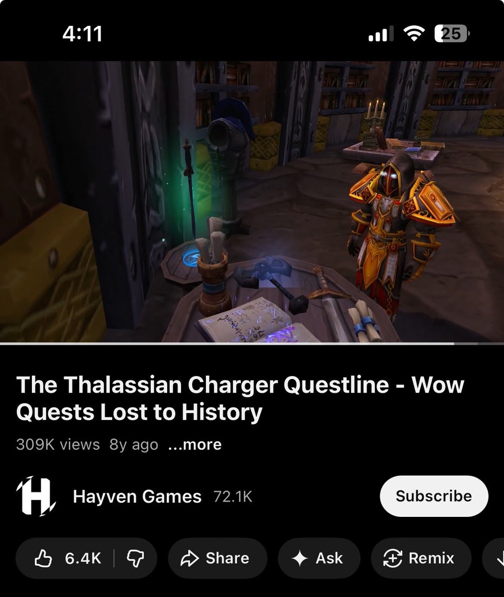 I’d love to see a tribute to Hayven Games in Midnight, especially with all the Paladin themes we’ll be seeing.

I know Blizzard doesn’t really do in-game tributes anymore, but I can still hope. 

His last video was about the Thalassian Charger!! Can you imagine getting the