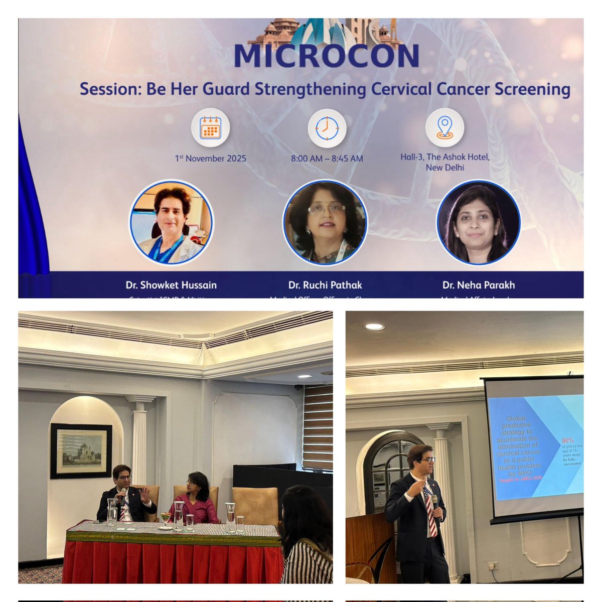 icmr_nicpr's tweet image. Our Scientist, Dr. Showket Hussain, delivered an invited lecture at the &quot;48th Annual MICROCON&quot; held in New Delhi. 
He spoke on the importance of #cervical #cancer #screening as a crucial step toward the elimination of cervical cancer as a public health problem.
#MICROCON2025
