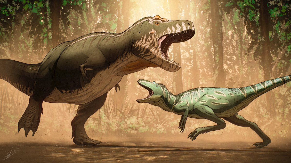 Cretaceous Fight Club. 🦖

It seems that Nanotyrannus is valid again, and that there are two of them - Nanotyrannus lancensis and Nanotyrannus lethaeus.

While reading about it I remembered the 2008 series, and wanted to “revitalize” one of the most well known shots. Enjoy!