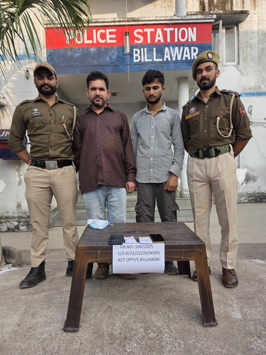 Continuing its crackdown against drug peddlers, J&amp;K Police Kathua recovered approx. 8.18 grams Heroine like narcotics at Phinter area of  PS Billawar and two drug peddlers were arrested alongwith seized the vehicle(Van) involved.
<a href="/JmuKmrPolice/">J&K Police</a>
<a href="/ZPHQJammu/">Zonal Police Media Centre- Jammu Zone</a>
<a href="/DigJsk/">DIG JSK Range Jammu</a> <a href="/mohita_ips/">Mohita Sharma</a>