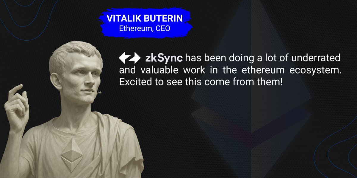 . <a href="/VitalikButerin/">vitalik.eth</a> has publicly praised <a href="/zksync/">ZKsync</a> after their Atlas upgrade – saying they do “a lot of underrated and truly valuable work for the Ethereum ecosystem.”

The Atlas update brings over 15,000 TPS, one-second finality and near-zero fees, plus direct access to Ethereum’s