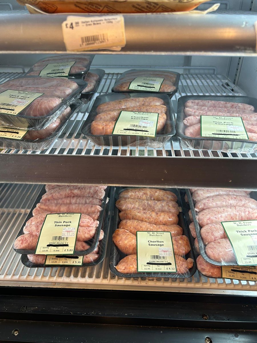We've just received some <a href="/frostybutcher/">Lee Horsley Frost</a> sausages. Hurry up, they go very quickly at the moment... Late breakfast, sausages &amp; mach orwhy not a last BBQ? It's a sunny Sunday in #Chorlton