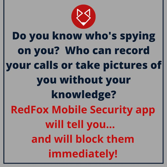 Don't let Cybercriminals Spy on You🕵️🚨
We can Help You Stay Safe! Visit Now: redfox.ntrigo.com/mobile-securit…

.
#cyber #privacy #security #Phishing #hackers #Pune #gamedev #AI #jeru #malware #javascript #fintech #itfc #globalhealth #crofam #technology #crime #Trending #ScamAlert