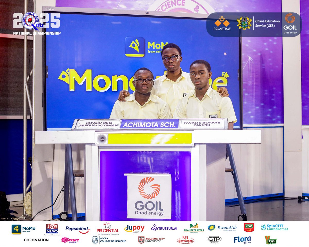 AchimotaSchool's tweet photo. #AchimotaAt98🎹 After a thrilling Quarterfinal clash in the @NSMQGhana this morning, our team has progressed to the next round. 🎉🎉🎉 

Congratulations to the entire team, staff and our proud community for their dedication, commitment and support. 🎹🎉 https://t.co/h3L04SbmKO