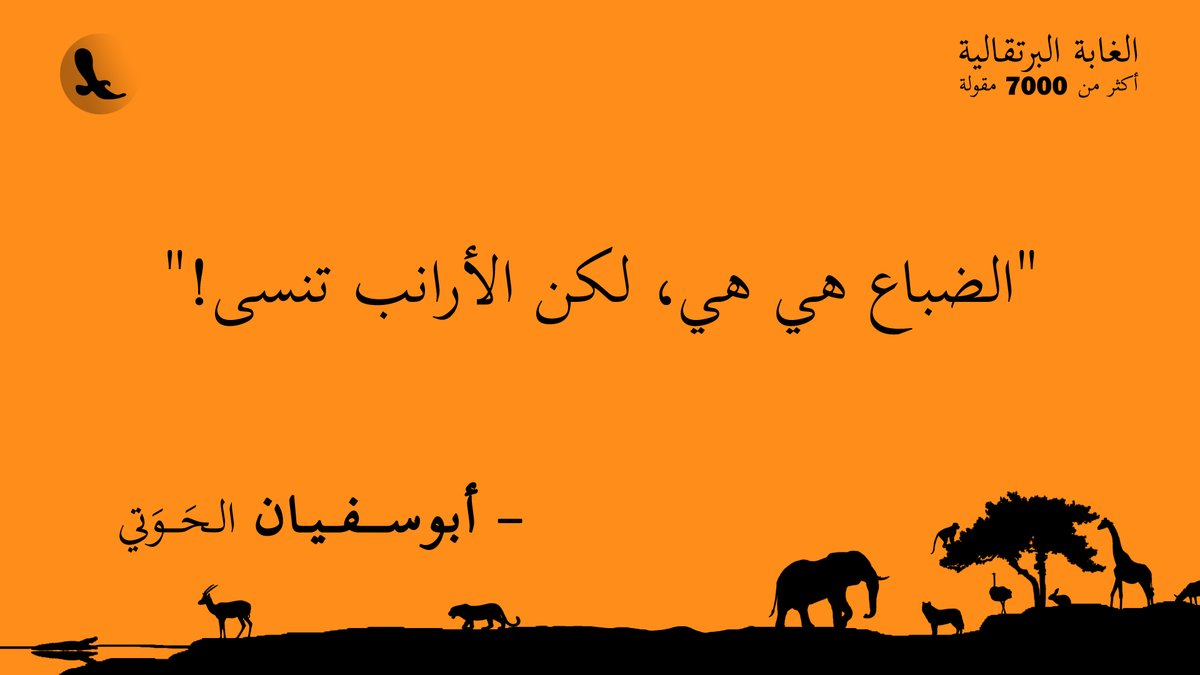 "الضباع هي هي، لكن الأرانب تنسى!"... #الغابة_البرتقالية