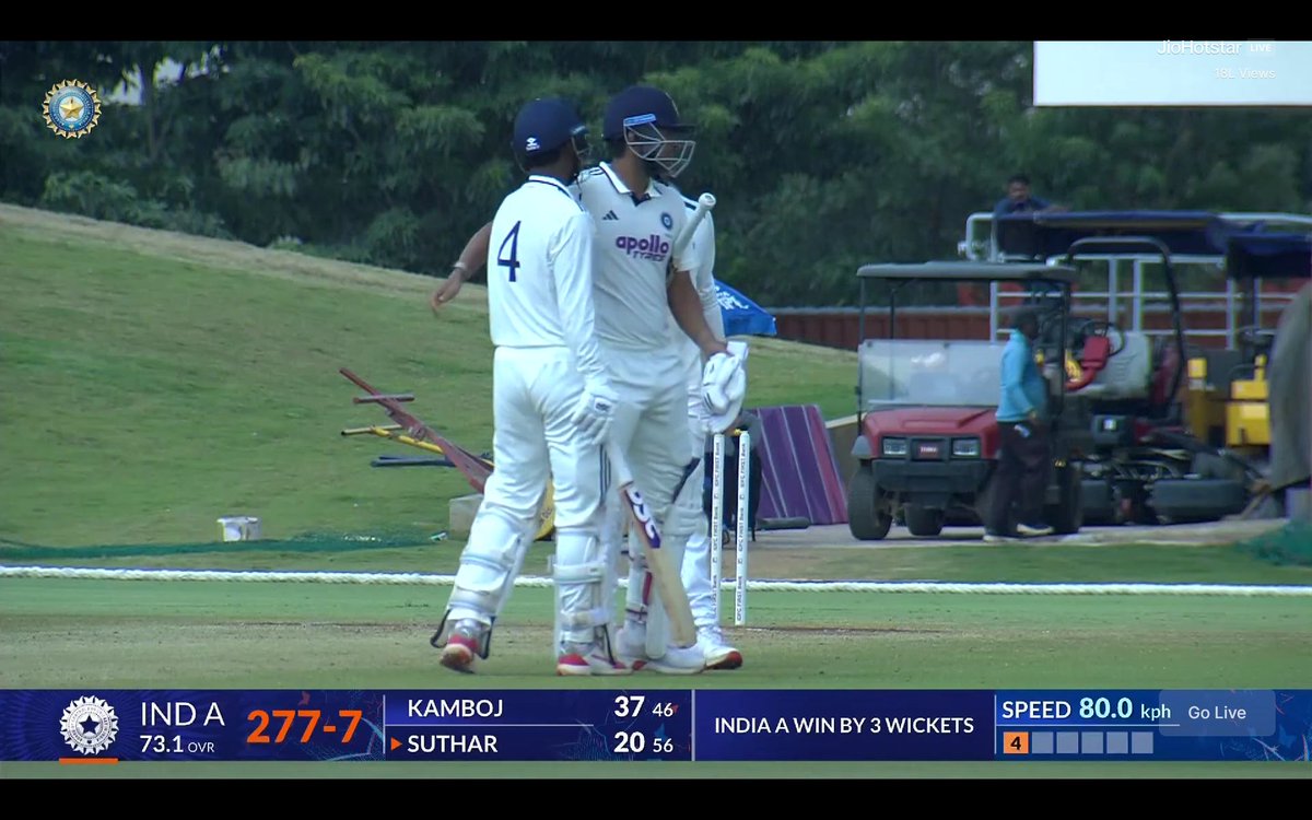 RISHABH PANT LED INDIA A BEAT SOUTH AFRICA A. 🇮🇳🏏

- Fantastic finishing by Kamboj &amp; Suthar but the star of the chase was Captain Pant with 90 runs.