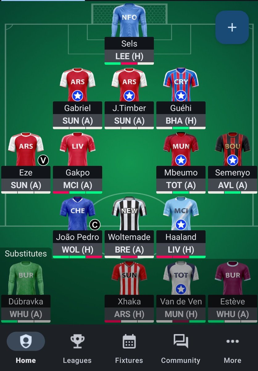 Game week 11 rolling Transfer TBH