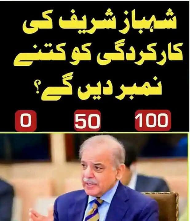 کیا آپ وزیراعظم شہباز شریف کی کارکردگی سے مطمئن ہیں