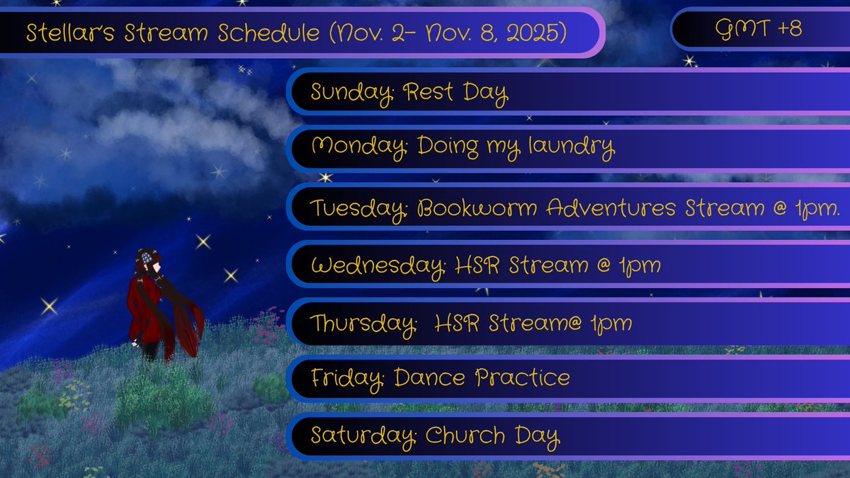 StellarAraknida's tweet photo. ๐ Sched for this week! ๐
Tags:
Questions: #AskStellarQuestions
Clips: #StellarMomints
Live: #StellarUnfold
Arts: #SketchyStellar
Written Work: #StellarFics
Twitch: https://t.co/vSfxQS3LDdโฆ
#Vtuber https://t.co/AhTA8ugfF6