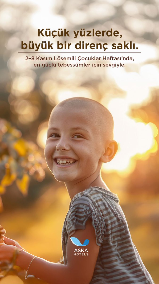 Küçük yüzlerde saklı büyük bir direnç var. 💛
2–8 Kasım Lösemili Çocuklar Haftası’nda farkındalık yaratalım, minik kalplere umut olalım. 💫
 #UmudaGülümse #FarkındaOl