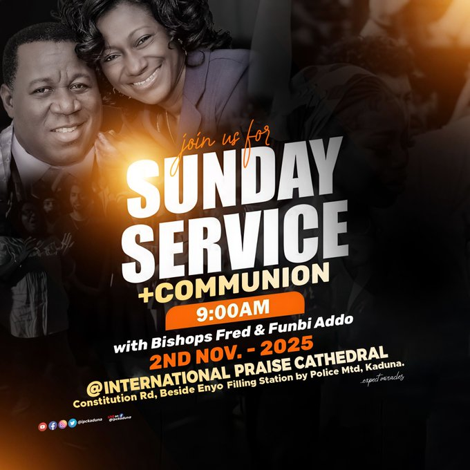 IPCKADUNA's tweet image. Good morning and welcome to the first Sunday of November. 

Get ready to be filled with the spirt of God as you join us to celebrate the 1st Sunday of the month of November.

#IPCLive