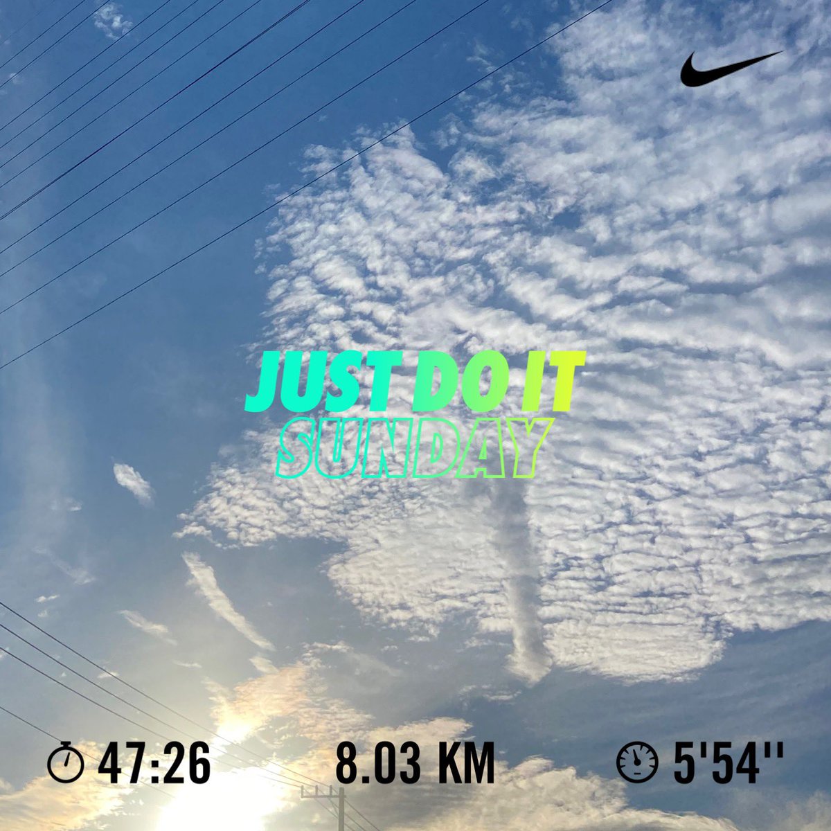 AkaOK's tweet image. Nike⁠ Run Club アプリで 8.03 km を走りました
#JustDoItSunday 
#NRC
#入間航空祭晴天祈願