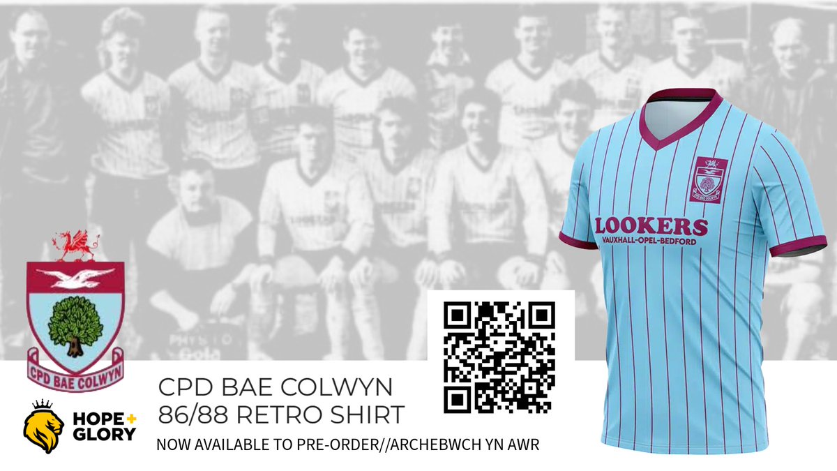Step back in time//Dyddiau a fu
Pre Order window closes 12th November//Archebion yn cau 12 Tachwedd

store.hopeandglorysportswear.co.uk/product/cpd-ba…