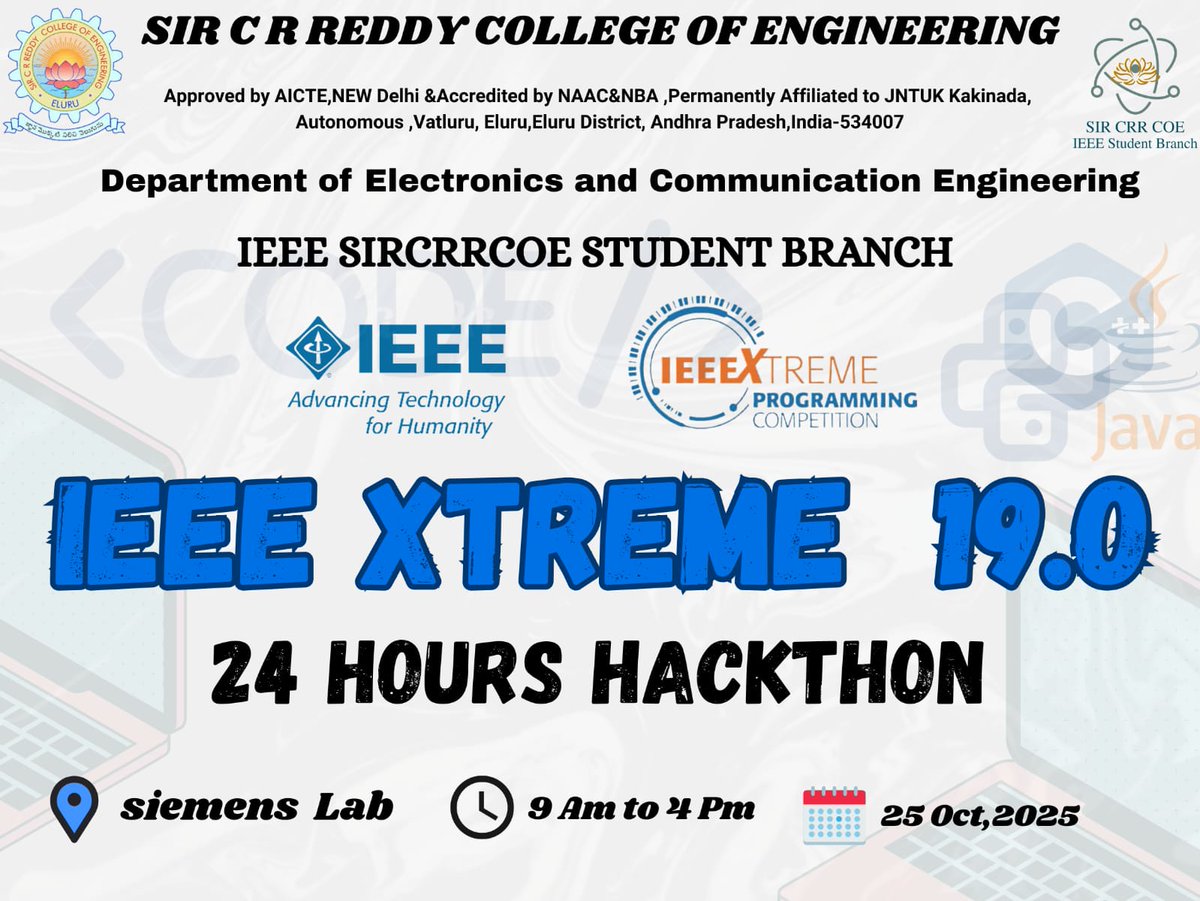 ieee_crr_sb_'s tweet photo. We showed up. We coded. We conquered. 💻🔥
IEEEXtreme 19.0 — just the beginning for IEEE SIR CRRCOE.
#IEEEXtreme19.0 #IEEE #IEEEXtreme #CodingCompetition #TeamIEEE #EngineeringLife 
#SIRCRRCOE #StudentBranch #TechCommunity #CodeHard #InnovationDriven 
#FutureEngineers https://t.co/4zrtRo1HYU