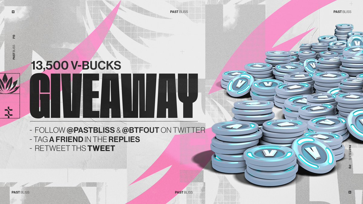 To kick off the new Fortnite season, we’re giving away 13,500 V-Bucks!

To Enter:
- Follow <a href="/PastBliss/">PB</a> &amp; @btfout
- Retweet this tweet
- Tag a friend 

Winner drawn in 72 Hours!