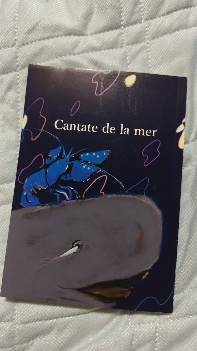 群逢書房(<a href="/books_meet_you/">群逢書房</a>)さんの『Cantate de la mer』読了！
#文学フリマで買った本 #文学フリマ大阪 
主宰の搗鯨或(<a href="/Waku_Toge0428/">搗鯨　或</a>)さんと友人の名無し(<a href="/AQB5e/">名無し</a>)さんの短編が2編ずつ載った作品集。
海の動物をテーマとした作品で統一されている作品集。どの作品も人物の心理が巧みに
⇒