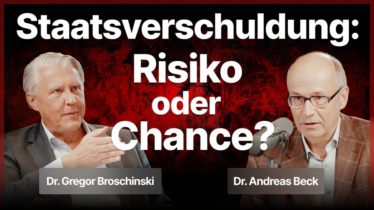 Staatsverschuldung: Risiko oder Chance? Mit Dr. Gregor Broschinski im Gespräch. Jetzt auf YouTube: youtu.be/lD_Dw6NngZs