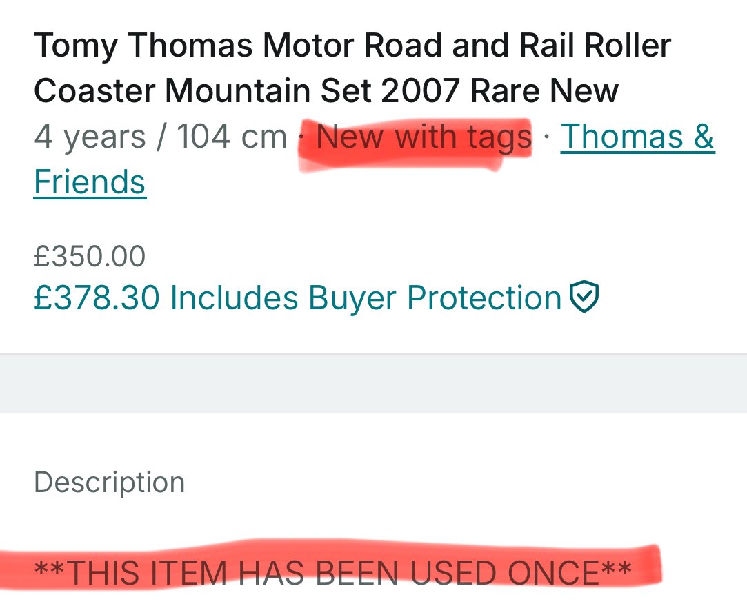 It’s not “New with tags” then, is it? 🤷‍♂️
