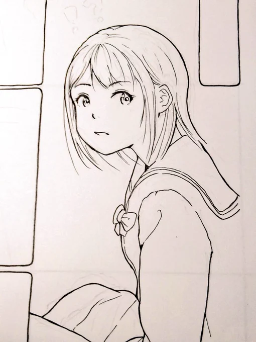 ゴーグル・ヘルメットなしの那來がどんな感じなのかというとこんな感じです。
ふーちゃんと違って、那來のほうはイラスト用に自分の全力で美しさに振って作ったキャラなので、漫画として動かしづらさはかなりある。
原稿頑張るよ。 