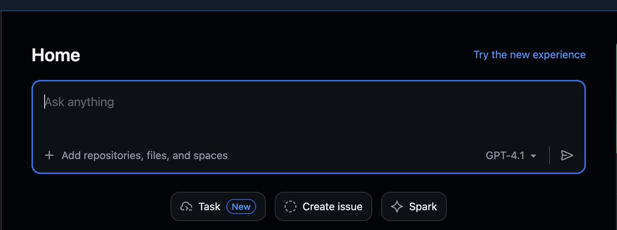 github のホームがChatUIになってる!?