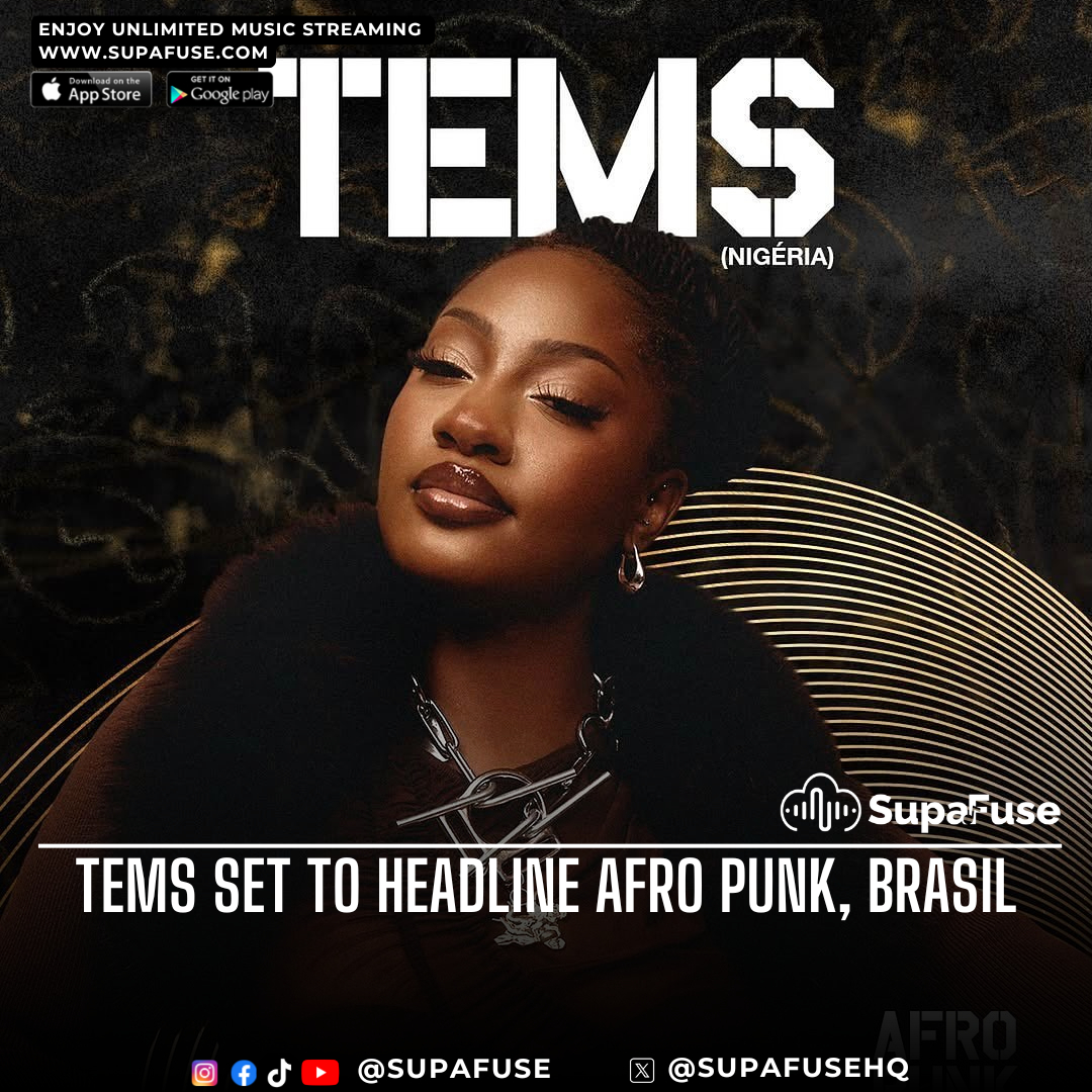 SupaFuseHQ's tweet image. Tems is billed to headline Day 2 of Afro Punk, Brasil on 9th November, 2025
.
#supafuse #musicstreaming #musicstreamingplatform #streamingplatform #afropunk #brasil #brasilia #brazil  #music #musicnews #explore #nigeriancelebrities #fyp #reels #entertainment #entertainmentnews