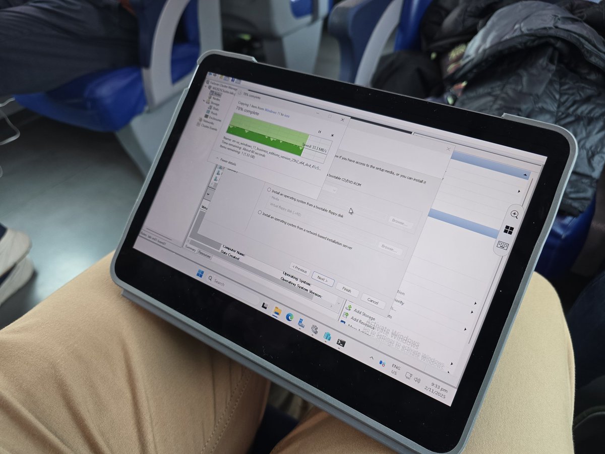 Quickly building a VM back in my homelab in NZ for a demo as Im on a train from Florence to Pisa 😂😂😂