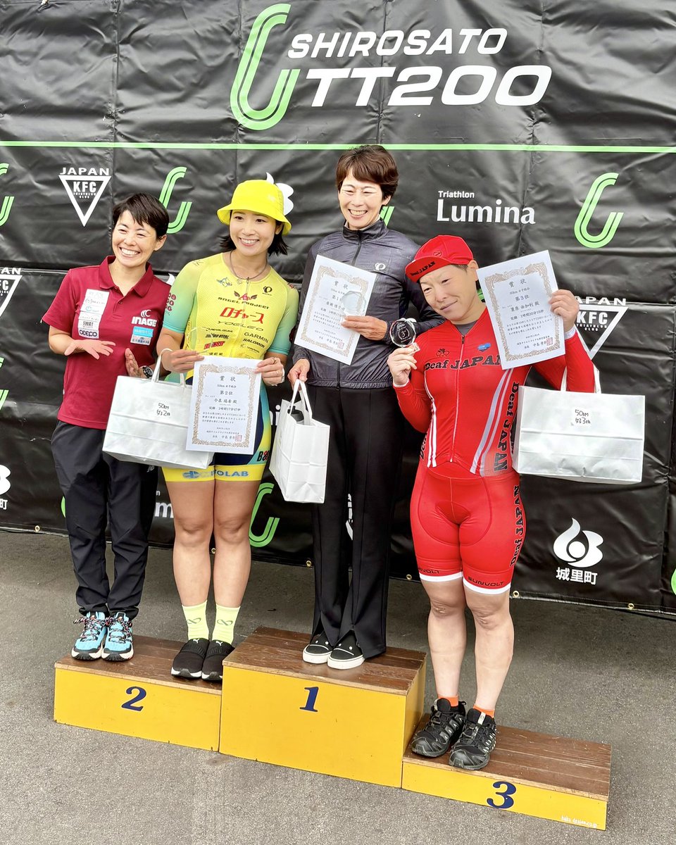 mzk_cyc's tweet image. しろさとTT50k 女子総合2位でした😆産後初TTレース‼️嬉しい😆