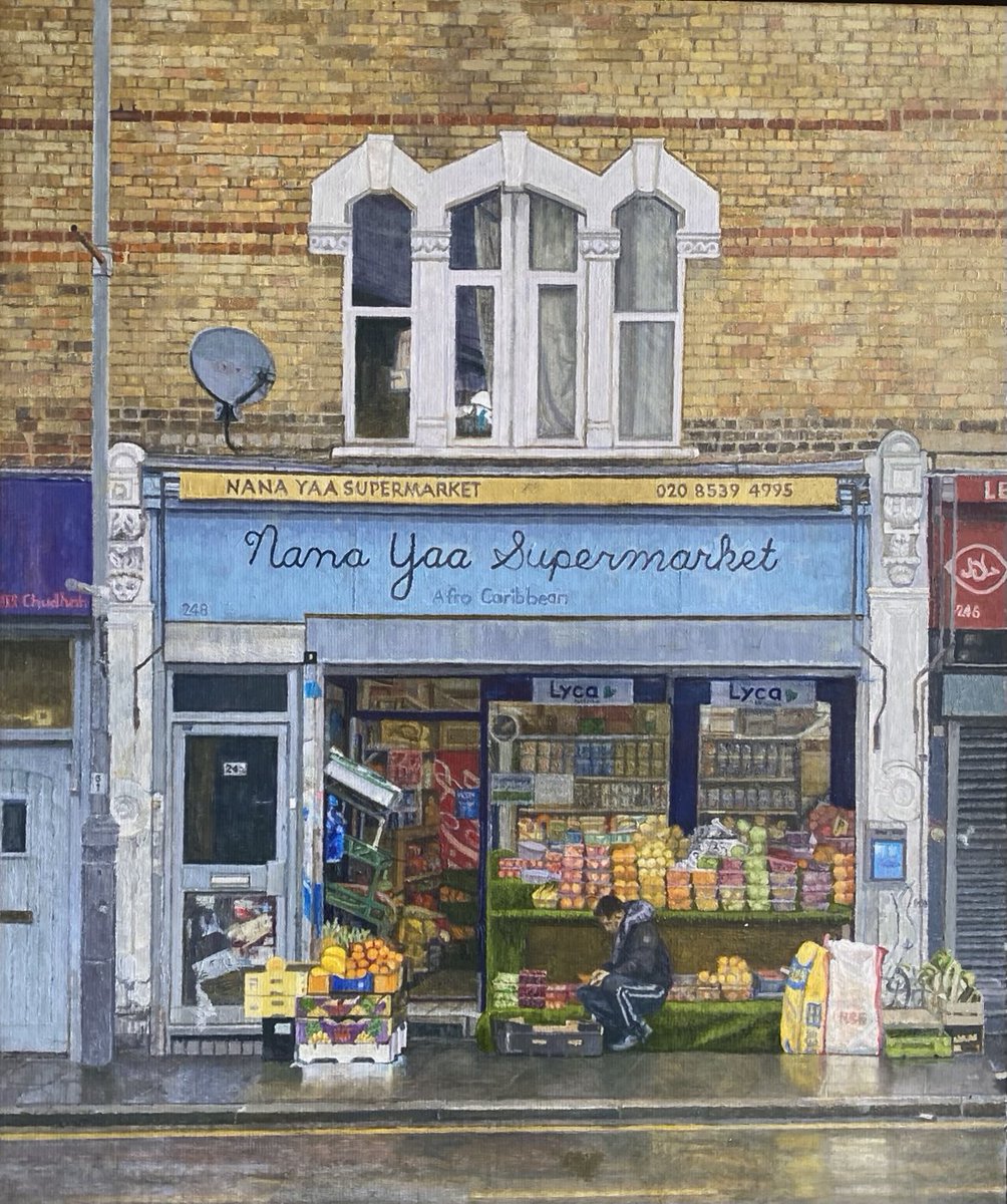 ‘Nana Yaa, Leyton’ 2025. Almost there. A new painting ⁦<a href="/ahistoryinart/">Richard Morris</a>⁩ ⁦<a href="/thegentleauthor/">Spitalfields Life</a>⁩ ⁦<a href="/PaintingsLondon/">Paintings of London</a>⁩