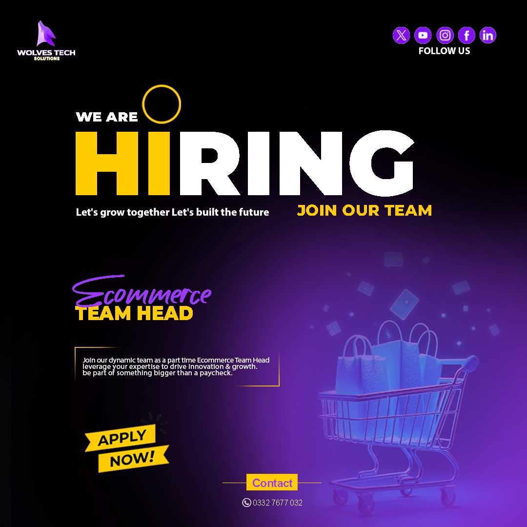 WolvesSolution's tweet image. Are you an ecommerce expert with a passion for driving online sales and creating seamless customer experiences? Ready to lead a dynamic team in building the future of digital commerce?