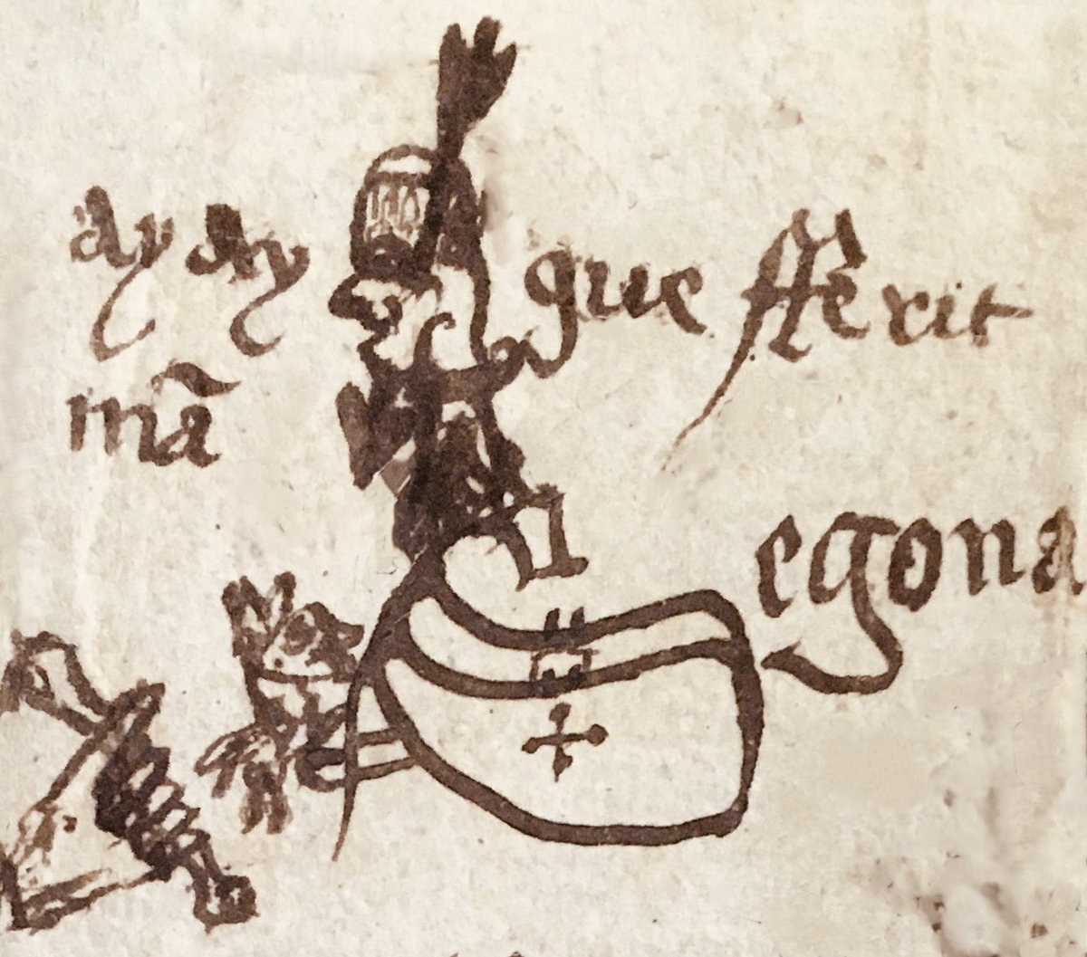 “Ay, ay, que ferit m’han” gemeca el blanc d’un arquer certer. Un gos no fa cas de l’os que porta una mà. Acaba de descobrir l’amagatall d’un conill que treu el cap atemorit. I una creu en una lletra completa l’escena. Hi ha paraules on viu la mort. I la por.

“Segona”
📖 1430