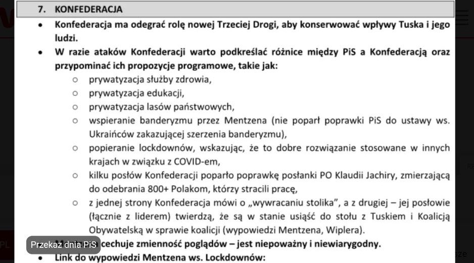 Przekaz dnia to broń w wojnie o uwagę i emocje wyborcy. Bez niego partia wygląda jak stado bez pasterza. Z nim – jak monolit, nawet jeśli za kulisami trwa chaos.Gdy jednak przekaz adresowany jest już jedynie dla totalnego betonu, budzi to opór tych trzeźwiej myślących i.. wypływa